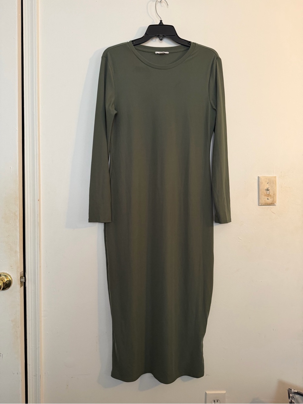 INC International Concepts Olive-Style Long Sleeve Midi Dress